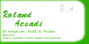 roland acsadi business card